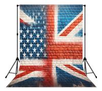 American-British-Flag 5x7ft Photography Backdrop, Photo Background With Rod Pocket, Foldable Studio Backdrop For Birthday, Wedding, Party Decoration