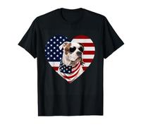 American Bulldog American Flag Patriotic July 4th Dog Value Graphic T-Shirt