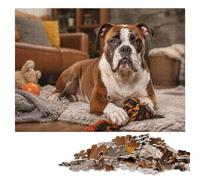 American Bulldog Detailed Wooden Jigsaw Puzzle 500 Pieces for Adults | A flexible puzzle activity - easier piece organisation on quiet evenings.