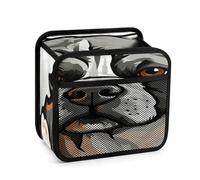 American Bulldog Head Car Backseat Organizer with Clear Tablet Holder, Multi Pockets Waterproof Oxford Kick Mat Storage Bag, Universal Auto Seat Back Storage Caddy for Drinks Travel Essentials