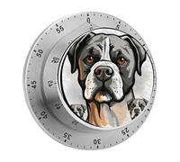 American Bulldog Head Digital Countdown Timer Magnetic Attachable Loud Ring Timer Portable Time Manager for Home Kitchen Office