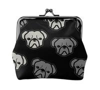 American Bulldog Head Print Compact Coin Purse 4.52 x 4.13in Cute Mini Wallet with Kiss Lock Waterproof Pouch