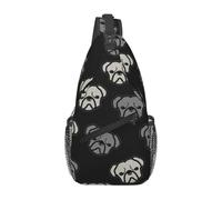 American Bulldog Head Print Cross Chest Bag Diagonally,Sling Bag,Shoulder Bag For Travel, Hiking, Work