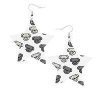 American Bulldog Head Statement Earrings for Women, Star Drop Earrings, Elegant Dangle Jewelry for Formal Gatherings
