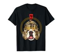 American Bulldog in Roman Helmet Centurion Legionnaire Dog T-Shirt