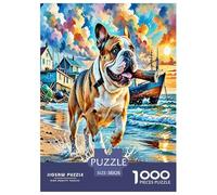 American Bulldog Jigsaw Puzzles Puzzle for Adults Kids. 1000 Pieces Great Gifts Challenge Toy Educational Games Home Decoration for Adults& Kids Age 14 Years Up 38x26cm/1000pcs