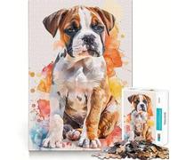 American Bulldog Knight 1000-piece Jigsaw Puzzles Brain Fun Training Seamless Fit Precise Pieces Fascinating Hobby for Idle Moments (50x75cm)