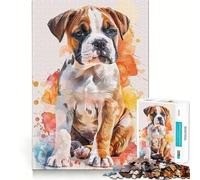 American Bulldog Knight 1000-piece Puzzle for Teenagers Focus Memory Game Professional Grade Cutting Relaxing Indoor Group Activity (38x52cm)