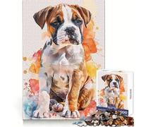 American Bulldog Knight 1000 Teenager Pieces Jigsaw Puzzle Brain Development Unwind Easily Clean Join Warm Xmas Gift (38x26cm)