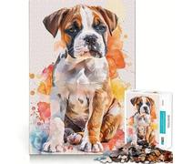 American Bulldog Knight Jigsaw Puzzle 1000 Piece Mental Fun Game No Gap Tight Fitting Design for Family Gatherings (38x26cm)