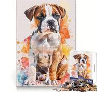 American Bulldog Knight Jigsaw Puzzle for Adults 1000 Pieces Mind Power Restful Escape Uniform Edges Best Gift (50x75cm)