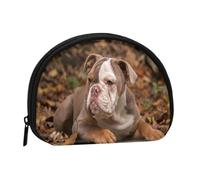 American Bulldog PuppySmall Makeup Sanitary Napkin Storage Bag,Women's Cosmetic Coin Purse