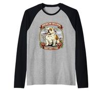 American Bulldog Tattoo Flash Dog Anatomy Raglan Baseball Tee