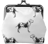 American Bulldogs Women's Leather Coin Purse, Small Change Pouch with Kiss-Lock Clasp Closure Buckle Wallet for Girl Gift