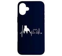 American Bully Dog My Heartbeat EKG Funny Dogs My Cardio Case for iPhone 16 Plus