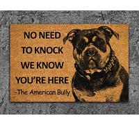 American Bully Door Mat, Funny We Know You are Here, 18X30 Inch, American Bully Welcome Mat