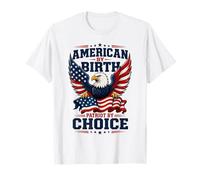 American By Birth Patriot By Choice Bald Eagle Flag T-Shirt