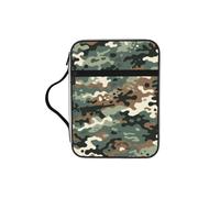 American-Camouflage-Pattern Bible Cover Case with Handle, Water-Resistant Oxford Fabric Bible Bag Organizer with Zipper Pockets for Church