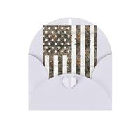 American Camouflage Print Adorable Blank Cards& Envelopes,Unique Designs Perfect for Festivals, Invitations