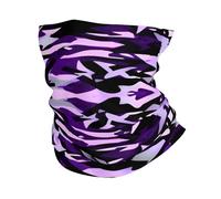 American Camouflage Purple Print Windproof Neck Gaiter, Warmer Scarf Breathable Half-Face Mask Ski Mask Unisex For Outdoor