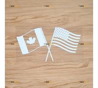 American Canadian Cross Merged Flag Friendship Sticker Decal Vinyl - White 20.3cm - for Car Boat Laptop Cup No Background Die-Cut