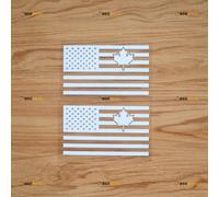 American Canadian Merged Flag Friendship Sticker Decal Vinyl - 2 Pack White 10.2cm - for Car Boat Laptop Cup No Background Die-Cut
