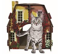 ASPCA American Cat Club Cat House with Scratcher & Catnip included - Mediterranean Villa