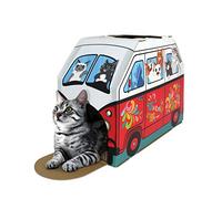 American Cat Club Cat House with Scratcher & Catnip included - Retro Van, 1 Count (Pack of 1)
