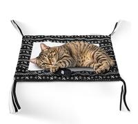 American Cat Club Reversible Crinkle Cat Mat with Mouse Toy - Black Mudcloth Pattern, Interactive Crinkle Play Mat for Cats, 18” x 13”
