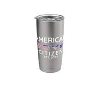 American Citizen Est 2024 US Flag Naturalized Citizen Test Stainless Steel Insulated Tumbler
