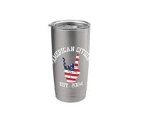 American Citizen Est 2024 US Flag Naturalized Citizen Test Stainless Steel Insulated Tumbler