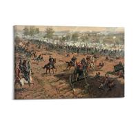 American Civil War Battle of Gettysburg July 1-3, 1863 Wall Art Scroll Canvas Picture Living Room Decor Home 24x36inch(60x90cm)