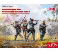 American Civil War Confederate Infantry. Set #2 (100% New Molds) 1:35 Kit ICM