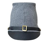 American Civil War Forage Cap (Lined), 100% Confederate Grey Wool Cloth | ACW Kepis & Hats, Grey, M