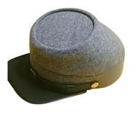 American Civil War Grey Confederate Union Wool Kepi Peak Cap (UK, Alpha, M, Grey)