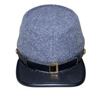 American Civil War Officer CSA Confederate Kepi (Plain), Forage Cap/Hat - 100% Wool, Grey, S