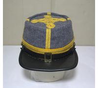 American Civil War Officer General Kepi CSA Yellow Band - Confederate Grey Wool Hat/Cap, Yellow, Medium