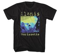 American Classics Alanis Morissette Music Tricolor Jagged Little Pill Cover Adult Black Short Sleeve T Shirt Graphic Tees, Black, S