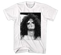 American Classics Slash Musician Black & White Slash Smoking Adult Short Sleeve T-Shirt Graphic Tee, White, Medium