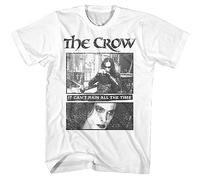 American Classics The Crow Movie It's Can't Rain All The Time Mens Short Sleeve T Shirt Vintage Style Graphic Tees, White, Large