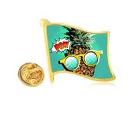 American Coc Style PineFruit Fruit Golden Metal Flag Lapel Pin Badge