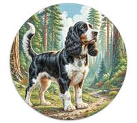 American Cocker Spaniel 1000 Piece Jigsaw Puzzle Adults Jigsaw Gifts Animal Round Puzzles Home Decoration And Kid 1000pcs (67.5x67.5cm)
