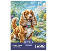 American Cocker Spaniel 1000 Piece Jigsaw Puzzles for Adults with Extra Fun Challenges Pet Dog Home Decoration Premium Box Packaging 38x26cm/1000pcs
