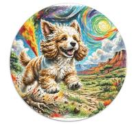 American Cocker Spaniel 1000 Piece Round Puzzle for Adults Kids 14+ Cute Pets Jigsaws Creative Unique Challenge Games Stress Reliever Difficult Challenge 1000pcs (67.5x67.5cm)