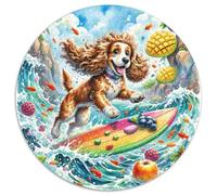 American Cocker Spaniel 1000 Piece Round Puzzles For Adults And Kids Cute Pets Jigsaws Creative Unique Challenge Games Family Game 1000pcs (67.5x67.5cm)