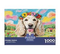 American Cocker Spaniel 1000 Pieces Animal Dog Jigsaw Puzzles with Paper Art Creativity & Gift Giving for Adults And Kids Age 12 Years Up Fun Challenges 38x26cm/1000pcs