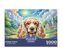 American Cocker Spaniel 1000 Pieces Animal Dog Jigsaw Puzzles with Paper Art Home Decors Adults Or Families Fit Fun Challenges 38x26cm/1000pcs