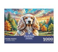 American Cocker Spaniel 1000 Pieces Animal Dog Jigsaw Puzzles with Paper Art Perfect for Relaxation for Adults And Kids Age 12 Years Up Educational Games 38x26cm/1000pcs