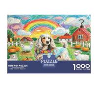American Cocker Spaniel 1000 Pieces Animal Dog Jigsaw Puzzles with Paper Art Perfect for Relaxation for Adults And Kids Age 12 Years Up Stunning Puzzle 38x26cm/1000pcs