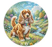 American Cocker Spaniel 1000 Pieces Jigsaws Round Puzzle Challenge Games Puzzles for Adults for Adults And Kids 1000pcs (67.5x67.5cm)